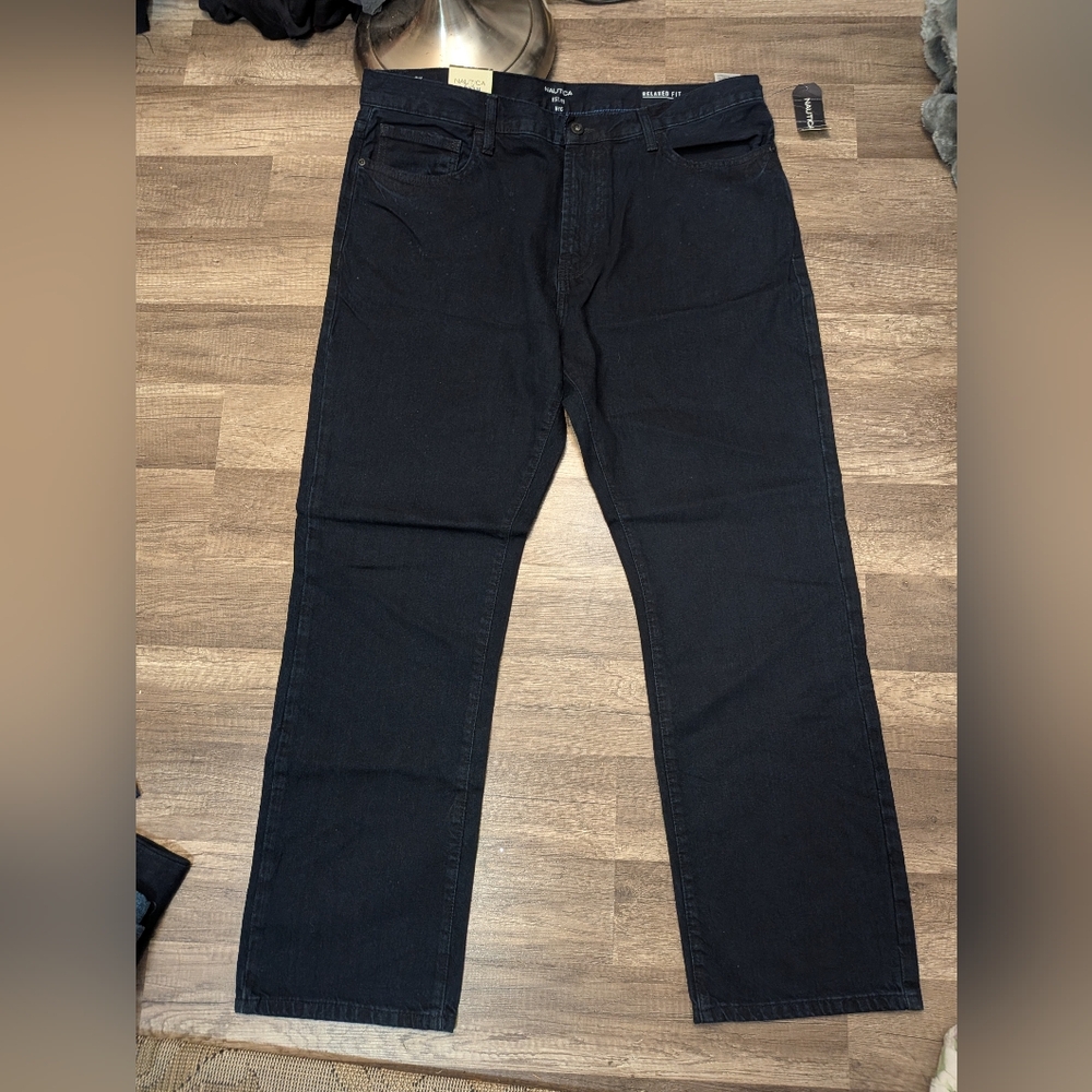 Nautica NWT Women's Relaxed Fit Denim Black Jeans Size 38 × 30